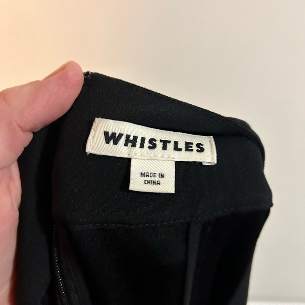 Whistles Eliza Pom-pom trim black dress‎ size 6 - Picture 8 of 9